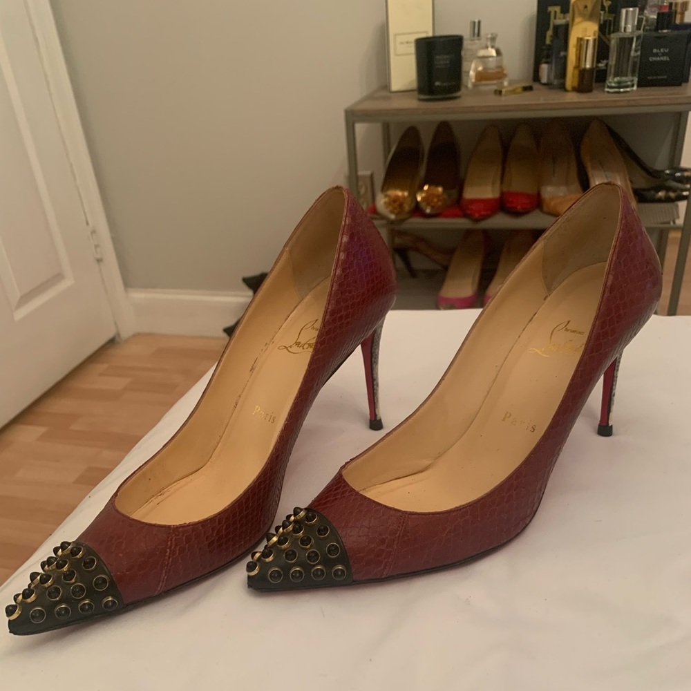 Christian Louboutin Snakeskin Cabo 85 Pumps